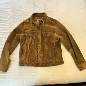 GAP Men's Suede Leather Trucker Jacket - Size Small